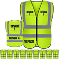 Custom Safety Vest with Logo Pockets High Visibility Reflective Vests by CustomTok