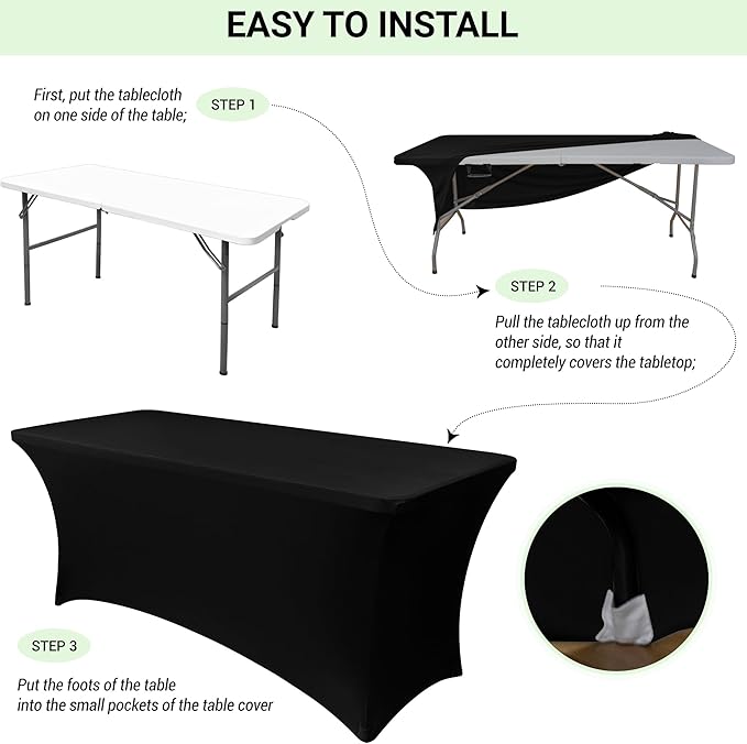 Obstal 6 Pack Spandex Stretch Table Covers - Image 5