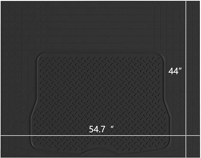 PIC AUTO Heavy Duty Rubber Trunk Cargo Liner Floor Mats, Trimmable to Fit by PICAUTO