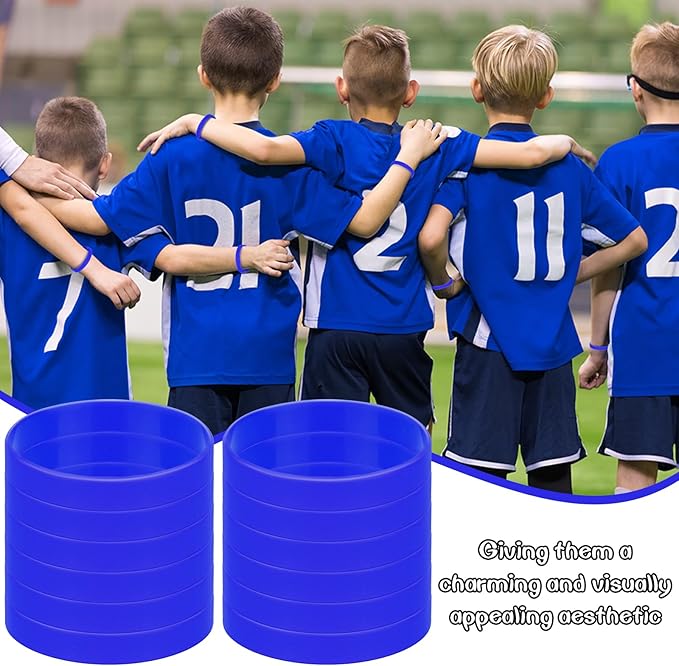100 Pcs Blank Silicone Wristbands, Graduation Elastic Bracelet Bulk Rubber - Image 5