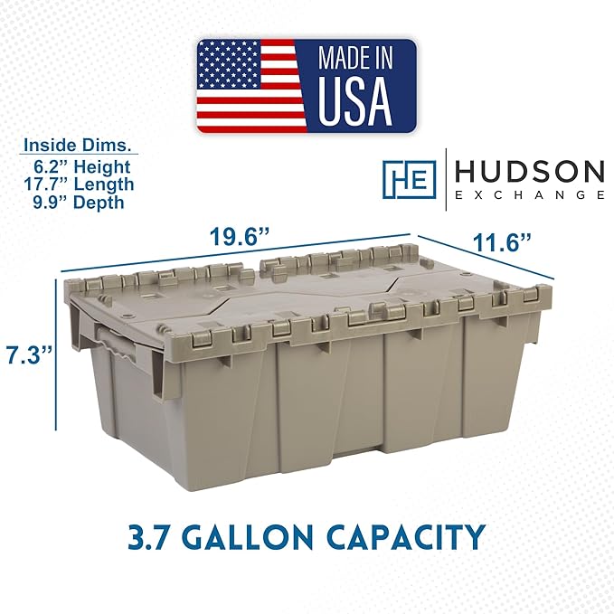 Hudson Exchange 19.6 x 11.6 x 7.3” Storage Tote Distribution Container - Image 2