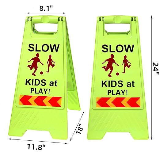3 Pack Slow Kids at Play Sign, Children Playing Sign - Image 2