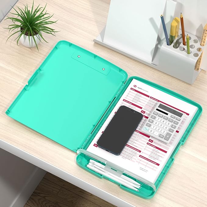 Rimilak Plastic Clipboard with Storage, 8.5 x 11 High Capacity Folio Nursing - Image 7