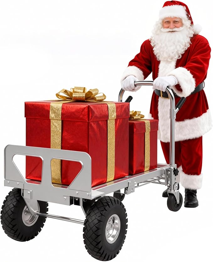 1000 LBS Dolly Cart with Wheels, 4 in 1 Folding Hand Truck, Stainless Steel by ZMRTDWO