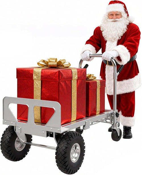 1000 LBS Dolly Cart with Wheels, 4 in 1 Folding Hand Truck, Stainless Steel by ZMRTDWO