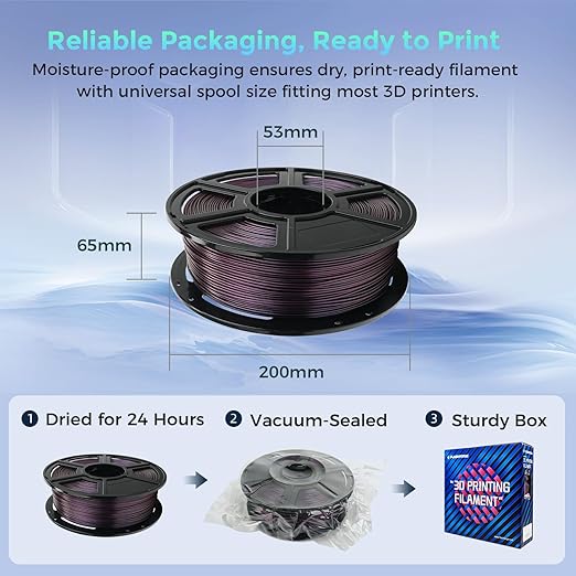 FLASHFORGE Rapid PLA Filament 1.75mm +/- 0.02mm Burnt Titanium to Abyssal Red - Image 7
