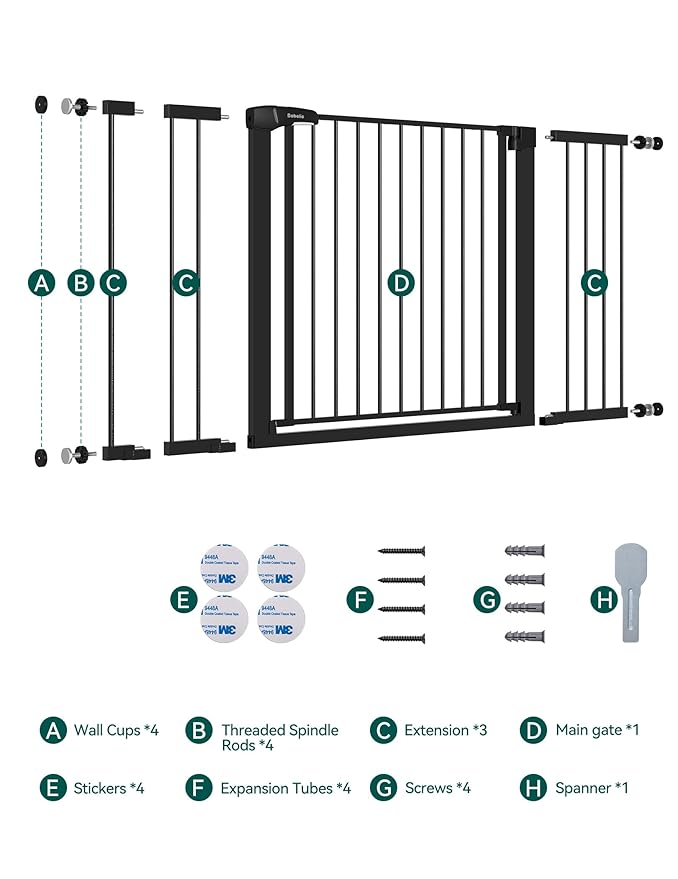 BABELIO 36-57" Extra Wide Baby/Dog Gate, Auto Close - Image 8