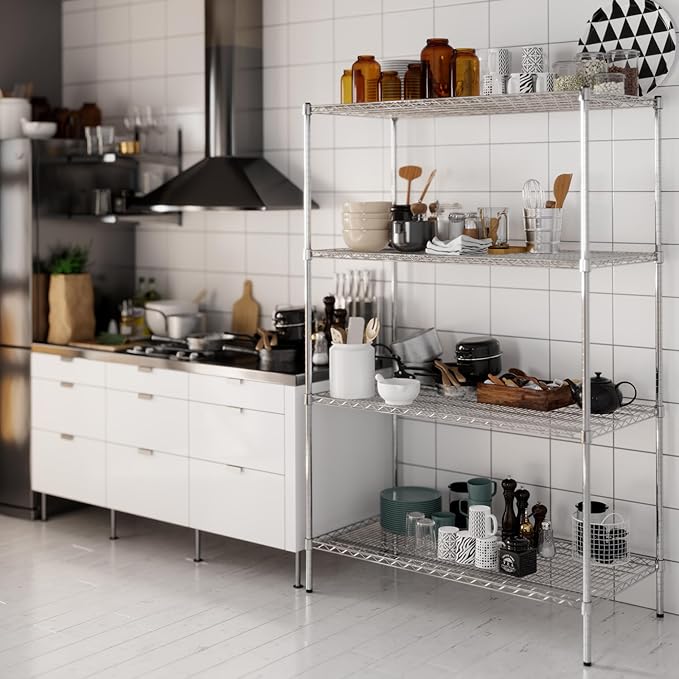 24" Deep x 48" Wide x 74" Height Wire Shelving Kit | 4-Tier | NSF Commercial - Image 5