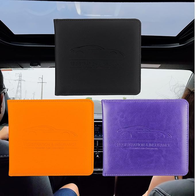 Car Registration and Insurance Holder, Premium Pu Leather Vehicle Glove Box - Image 7