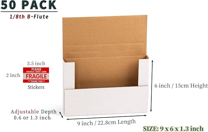50 Pack 9x6x1.3 inch Small Shipping Boxes - Image 5