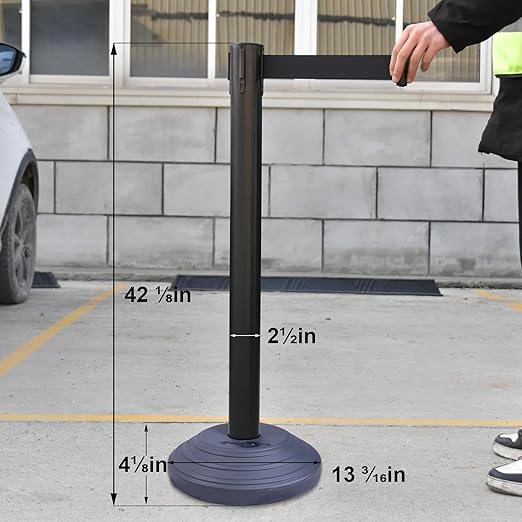 OangeStar 6 Packs Crowd Control Stanchions w/10ft Retractable Belt, Crowd - Image 6