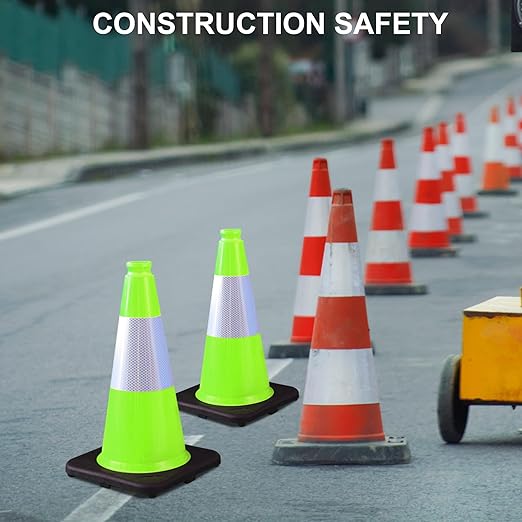 OrangeStar 18" Heavy Duty Traffic Cones 8-Pack Green Safety Cones - Image 4
