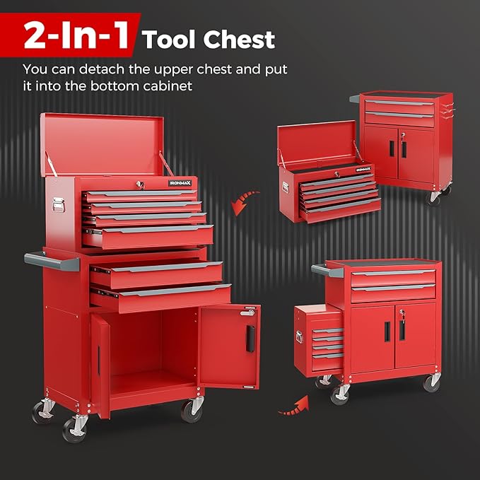 Goplus Tool Chest, 6 Drawers Extra Large Rolling Too Storage Cabinet - Image 5
