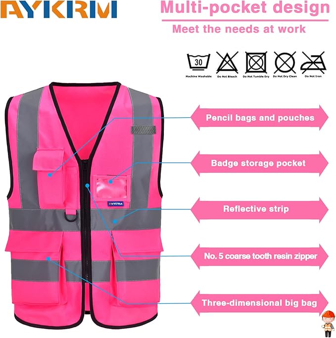 A-SAFETY High Visibility Reflective Safety Vest Customize Logo - Image 3