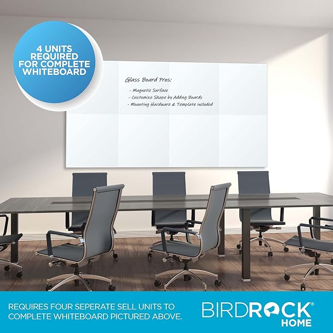 BIRDROCK HOME Magnetic Glass Dry Erase Board – Frameless Whiteboard - Image 2