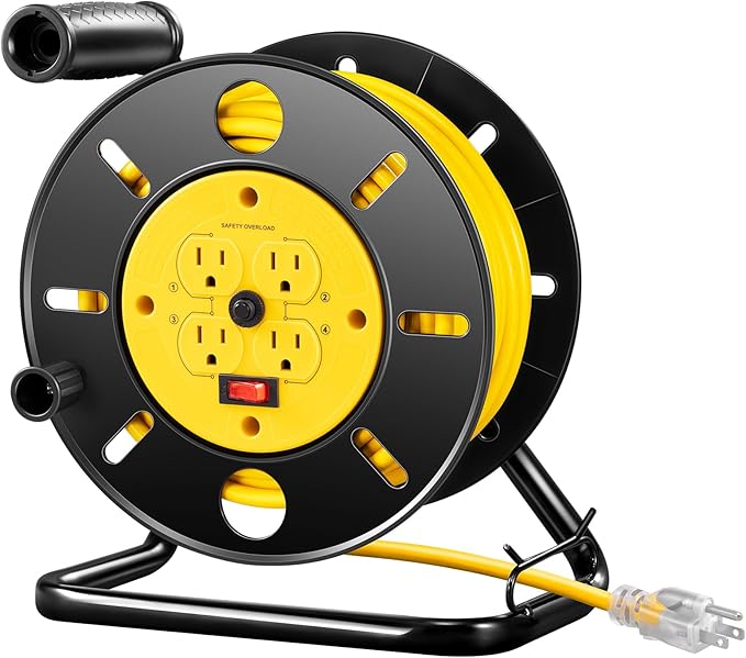 DEWENWILS Retractable Extension Cord Reel, 80FT Heavy Duty Open Cord Reel by DEWENWILS