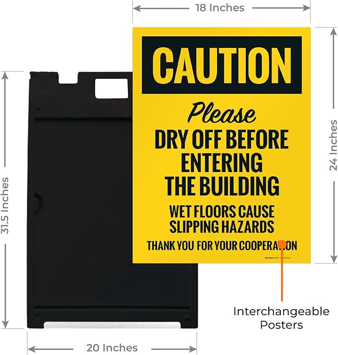 Caution Please Dry Off Wet Floor Sidewalk Sign Kit, 18x24 Inches, - Image 3