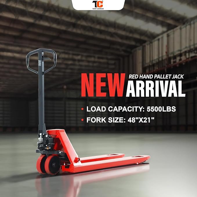 Tory Carrier Pallet Jack, 5500lbs Capacity Manual Pallet Trucks Standard Duty - Image 4