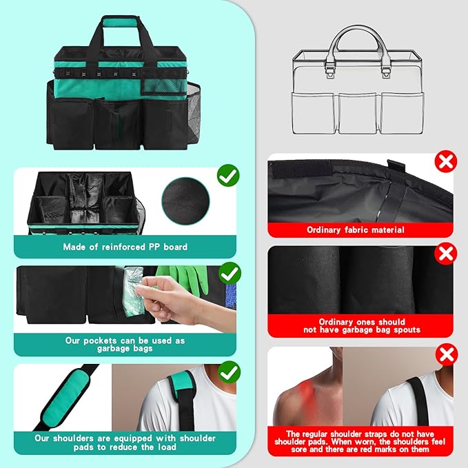 Wearable Cleaning Caddy Bag, WithDetachable Divider cleaning bags - Image 5