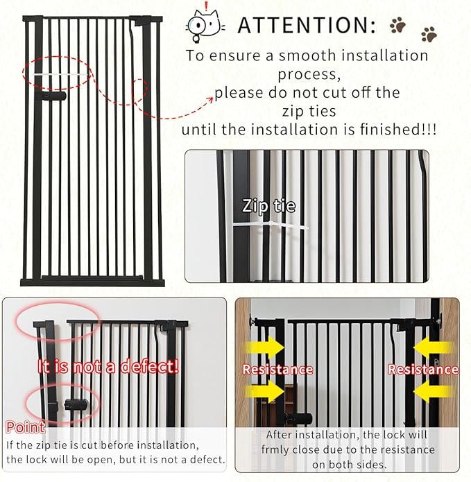 Lumizone Extra Tall Cat Gate 61.02" High Pressure Mounted Extra Wide 2025 New - Image 9