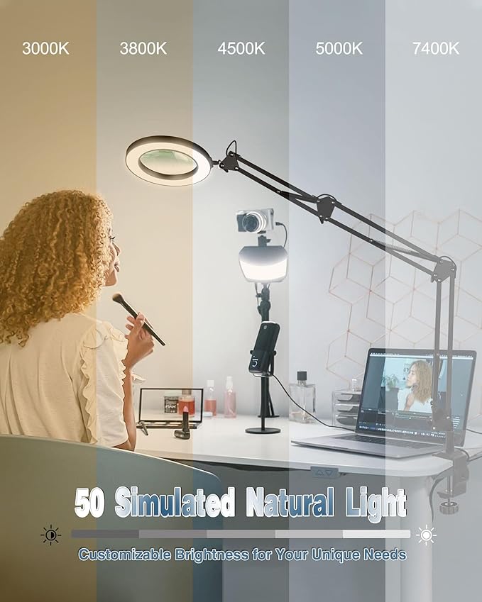 NOEVSBIG Magnifying Glass Desk Lamp - Image 5
