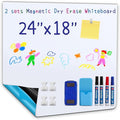 2 Pieces Whiteboard Adhesive Contact Paper, 24×18in Magnetic Whiteboard Roll by Unknown