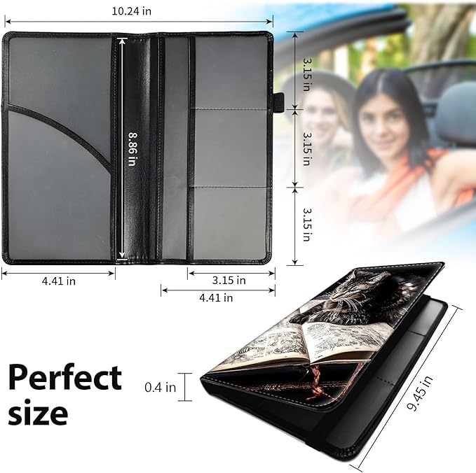 Car Registration and Insurance Holder, Leather Car Glove Box Organizer - Image 5