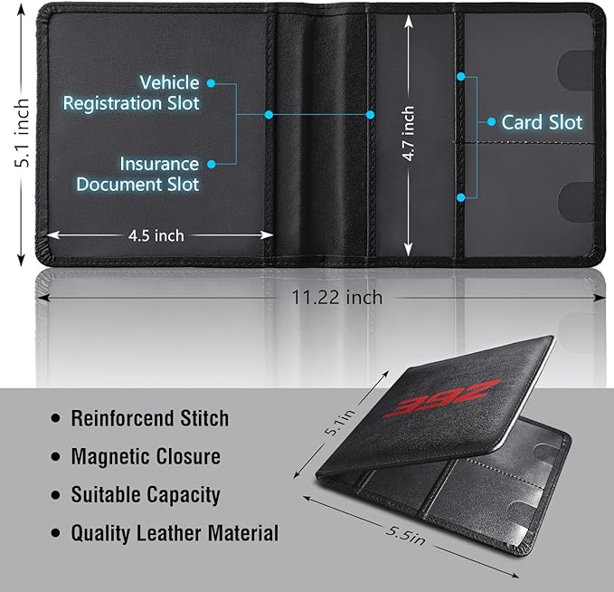 Leather Car Registration and Insurance Cards Holder Compatible - Image 2