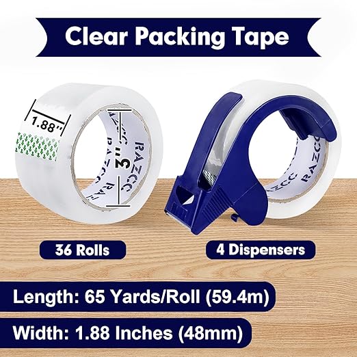 Packing Tape, 36 Rolls Clear Heavy Duty Packaging Tape - Image 2