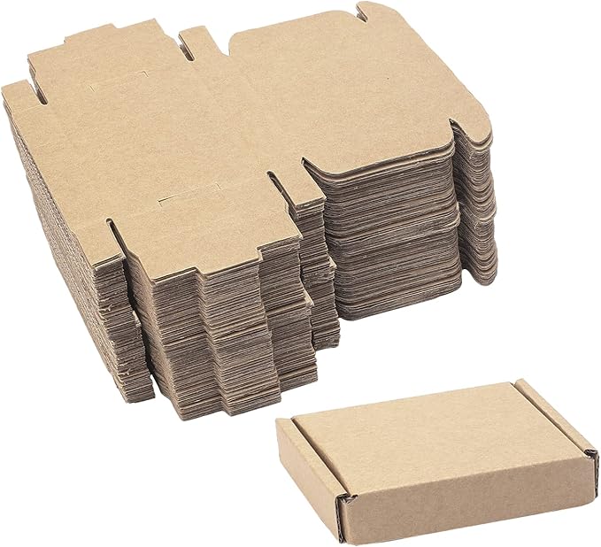 Ellbest 50pcs Kraft Paper Boxes, Corrugated Mailing Cardboard Packing Box by Ellbest