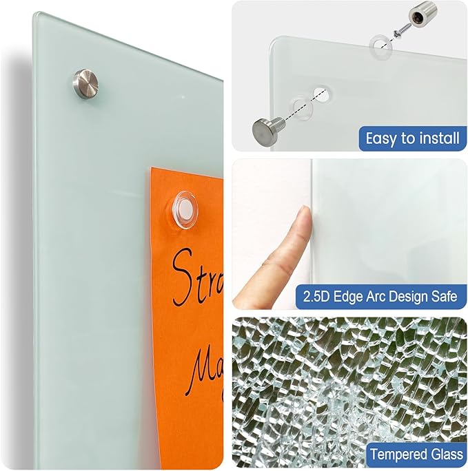 Magnetic Frosted Glass Whiteboard - Image 3