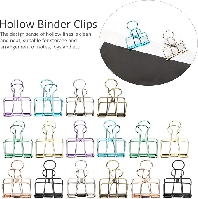 16 Pcs Hollow Binder Clips - Image 5