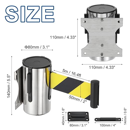 PATIKIL Fixed Wall Mount Retractable Belt Barrier - Image 2