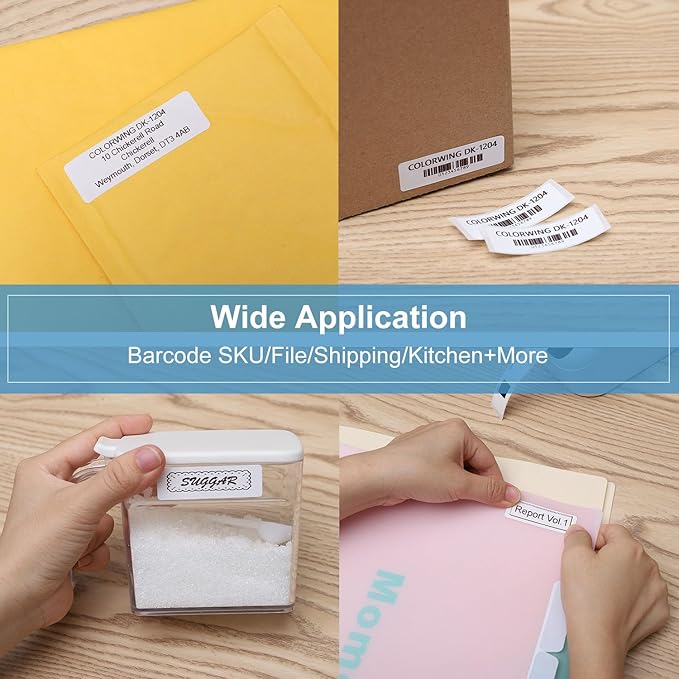 COLORWING Labels Compatible for Brother DK-1204, Use - Image 5