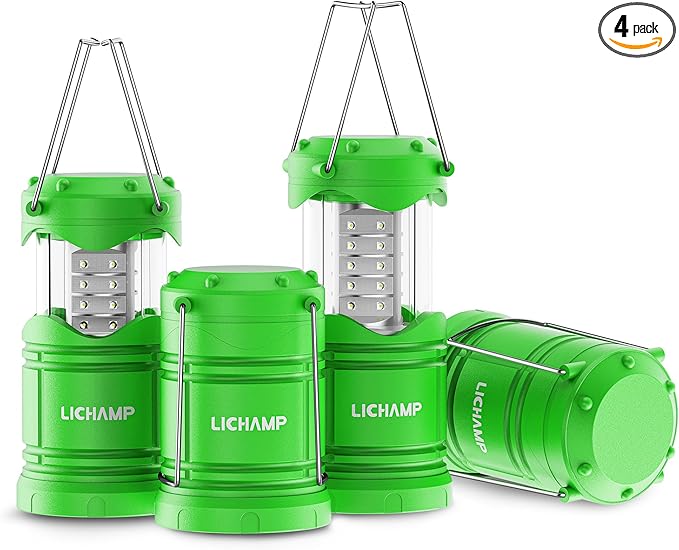 Lichamp 4 Pack LED Camping Lanterns, Battery Powered Camping Lights LED by Lichamp