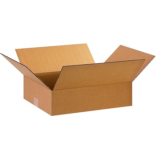 TAPE LOGIC 15 x 12 x 4 Corrugated Cardboard Boxes, Flat 15"L x 12"W x 4"H by TapeLogic