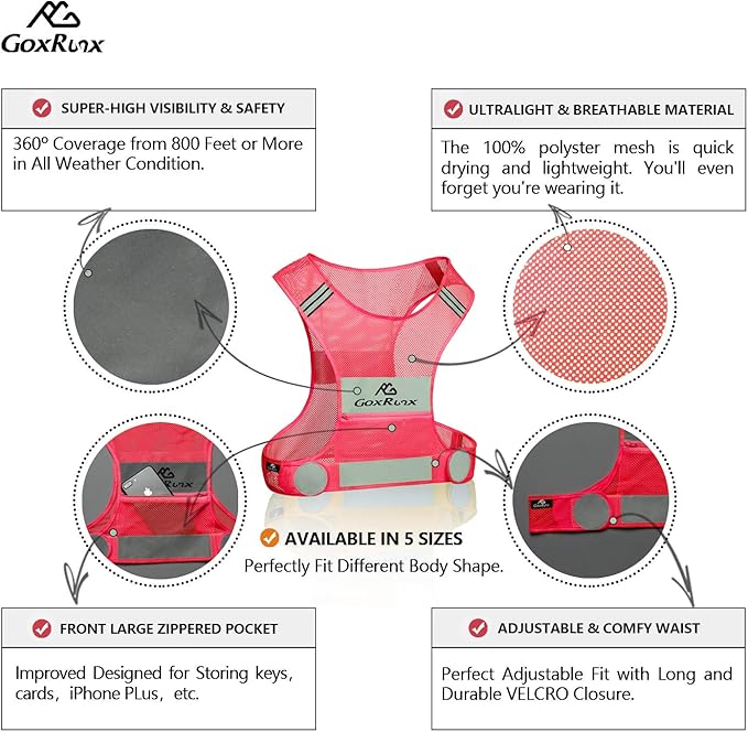 Reflective Vest Running Gear, Lightweight Reflective Safety Vests - Image 4