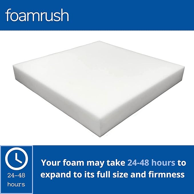 FoamRush 3" x 26" x 26" High Density Upholstery Foam Cushion, Square Foam - Image 2