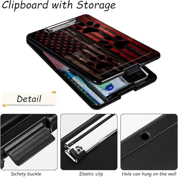 Clipboard with Storage, High Capacity Plastic Storage Clipboard with Pen Holder - Image 3
