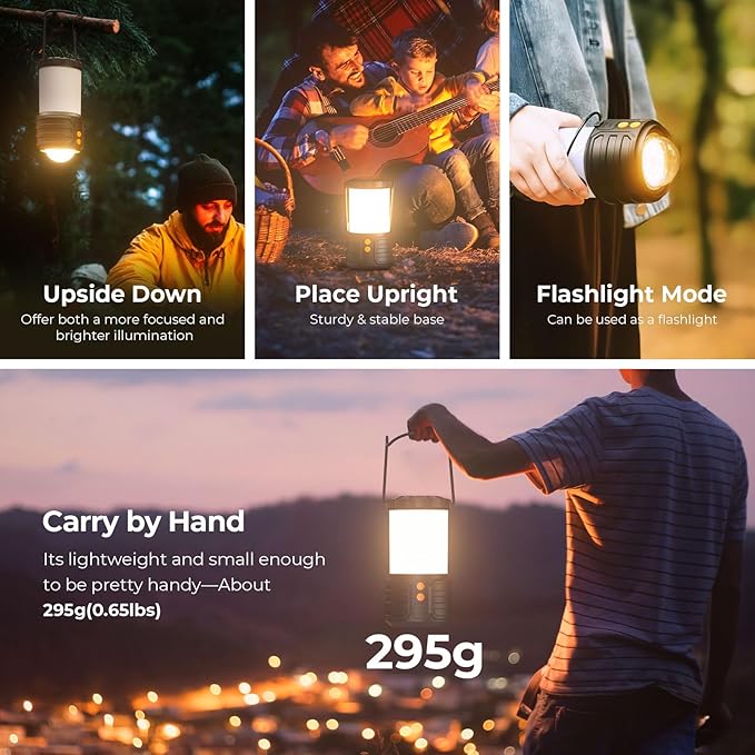 2 Pack Camping Lantern, Led Camping Lanterns, 5000mAh Rechargeable Battery - Image 6