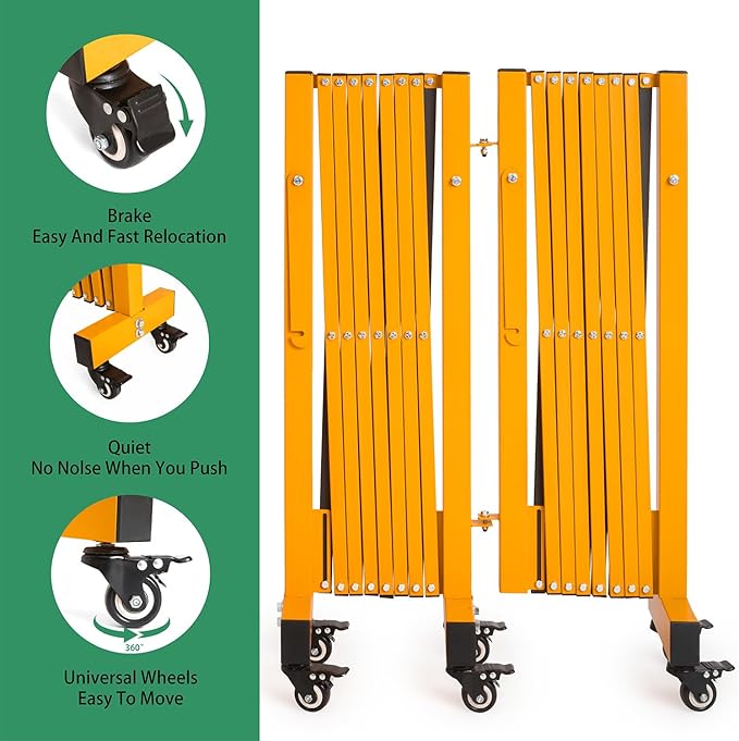 16.5FT Expandable Barricade Gate, Expandable Metal Barricade Gate Alloy Fence - Image 4