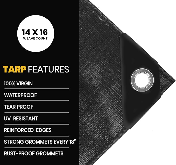 PROTARP Extra Heavy Duty 16 Mil Tarp Cover, Waterproof, UV Resistant, Rip and - Image 4