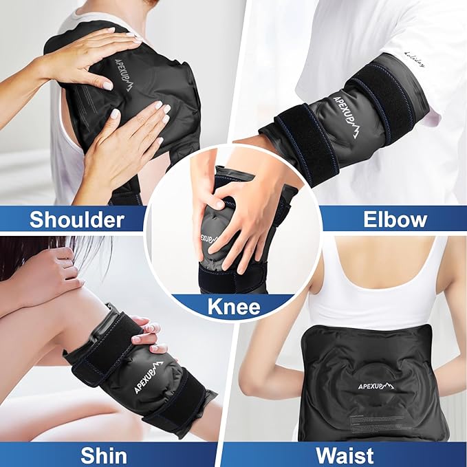 APEXUP Ice Pack for Knee Pain Relief, Large Reusable Wrap After Surgery - Image 7
