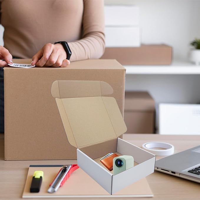 9x9x3 Inches White Shipping Boxes Set of 25，Cardboard Boxes Recyclable - Image 3