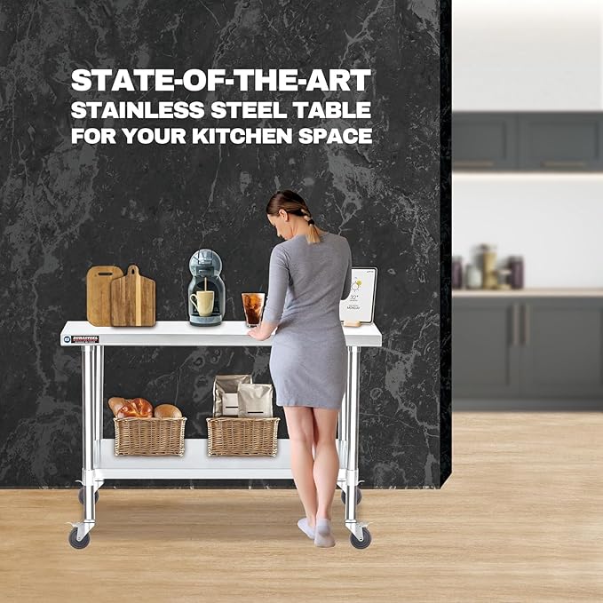 DuraSteel 30x60 NSF Stainless Steel Cart Work Table - Image 7