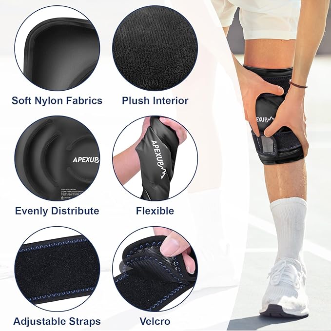 APEXUP Ice Pack for Knee Pain Relief, Large Reusable Wrap After Surgery - Image 2