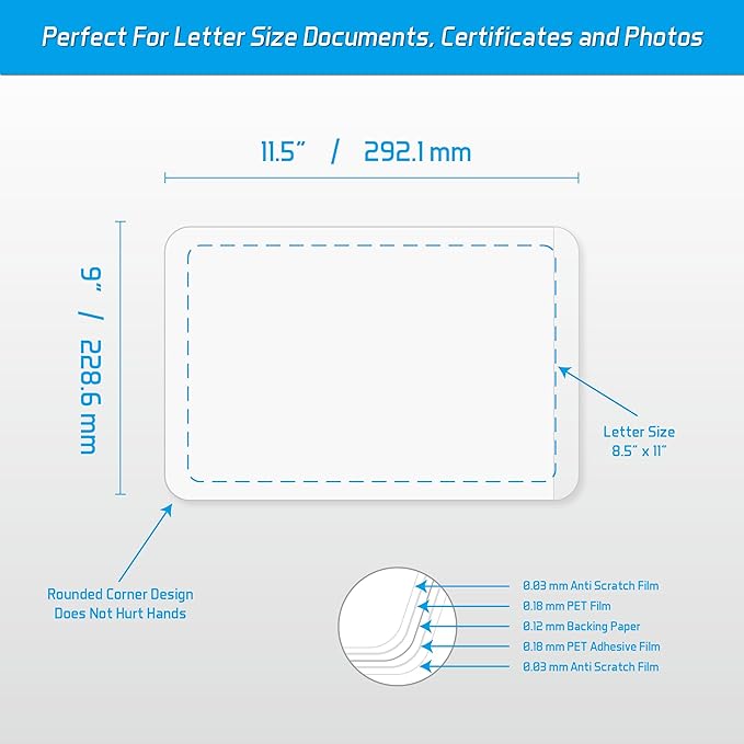 Self-Sealing Laminating Pouches, 20 Pack, Easy-to-Use, No Machine Needed - Image 3