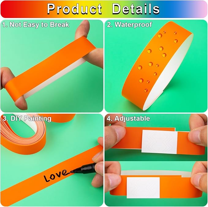 1200 Pcs Plastic Paper Wristbands - Image 6