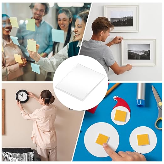 uxcell 50Pcs Double Sided Adhesive Pads, 1.38" x 1.38" Clear Removable Heavy - Image 7
