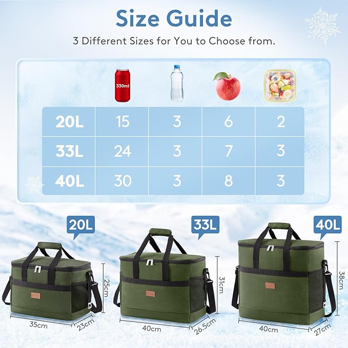 Lifewit Cooler Bag 30/50/60 Cans Collapsible and Insulated Large Lunch Bag - Image 2